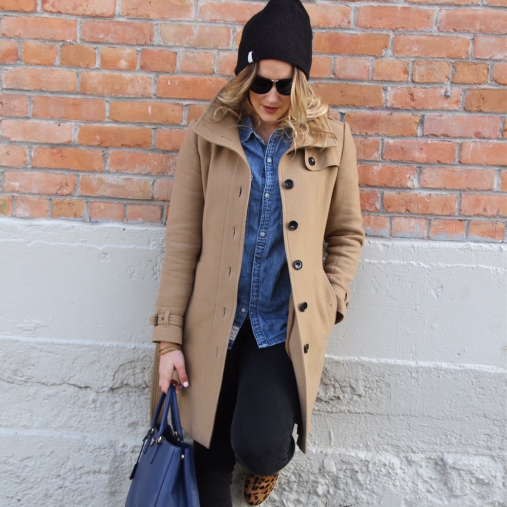 Burberry rush field wool blend trench coat